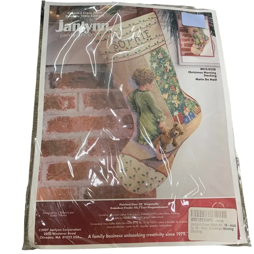Janlynn Cross Stitch Kit 18 Inch Christmas‎ Morning Stocking Sophie Design